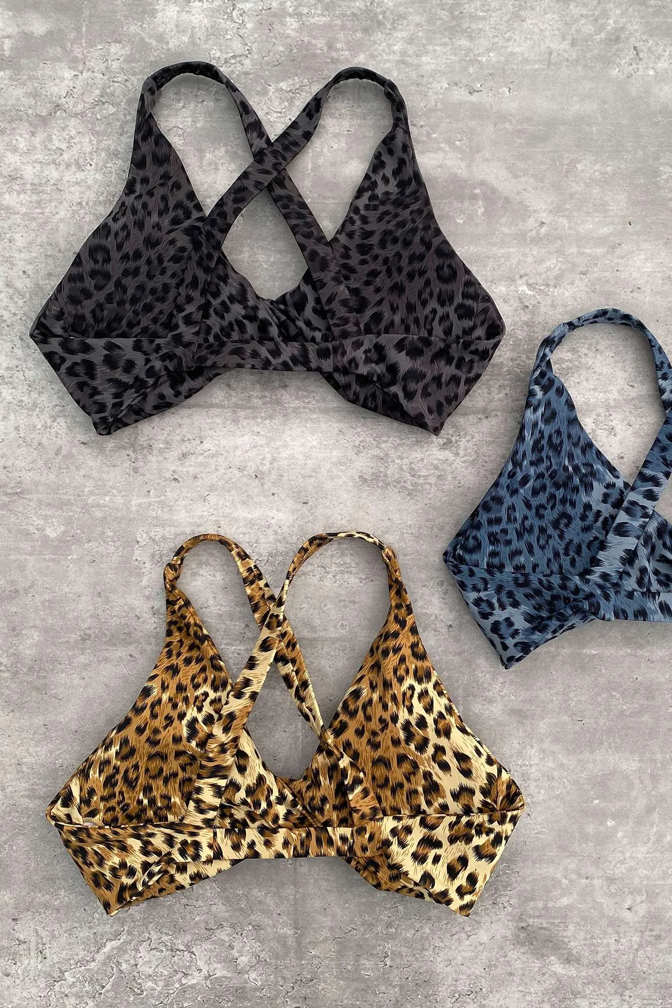 Leopard Plunging Neckline Sports Bra