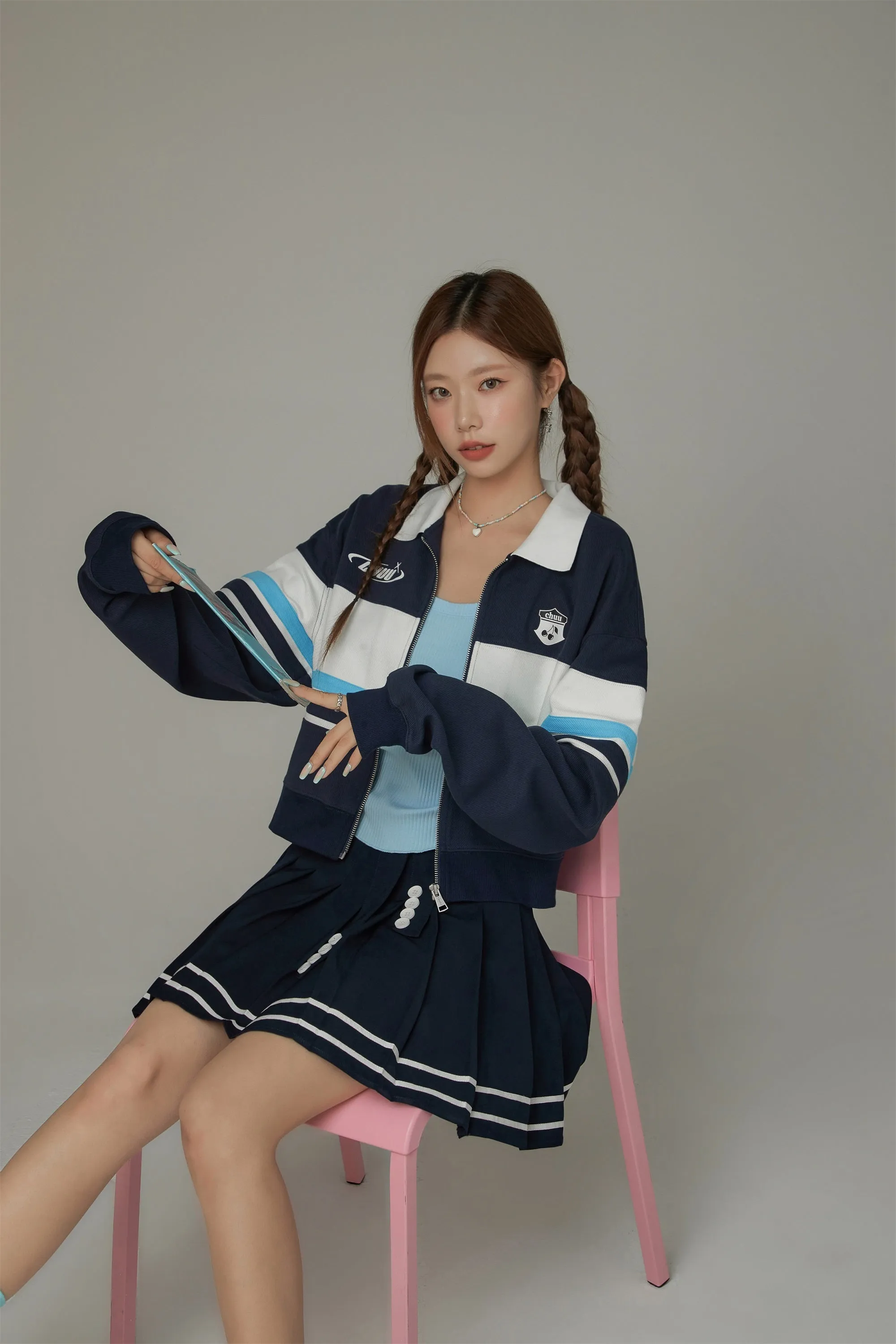 Logo Sporty Zip-Up Boxy Jacket