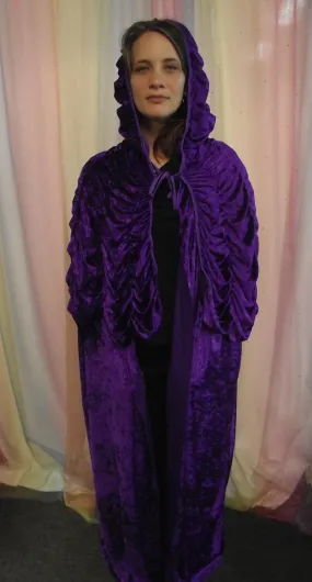 LONG PURPLE HOODED CAPE (HIRE ONLY)