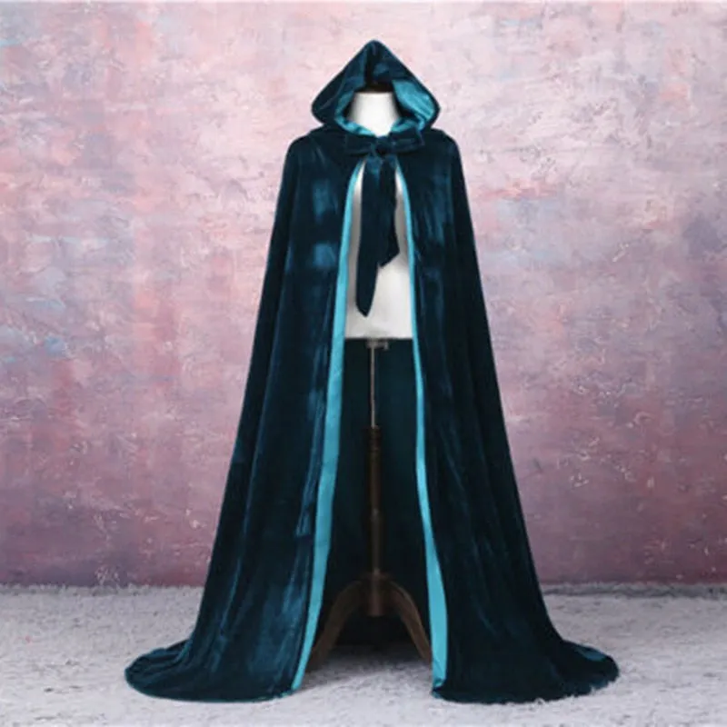 Medieval Velvet Hooded Cloak