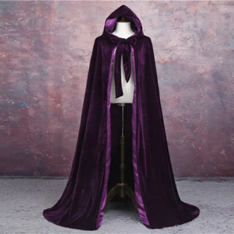 Medieval Velvet Hooded Cloak