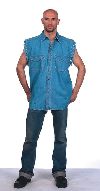 Mens Denim Light Blue Sleeveless