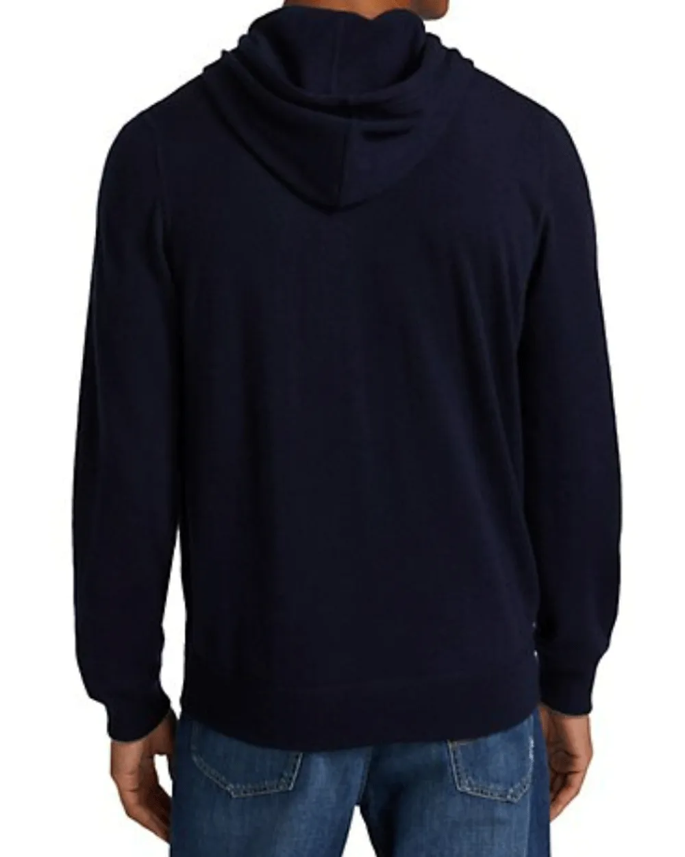 Navy Cashmere Zip Up Hoodie