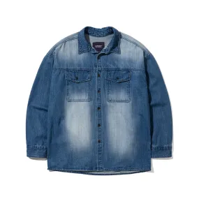 OVER FIT DENIM SHIRTS BRUSH BLUE