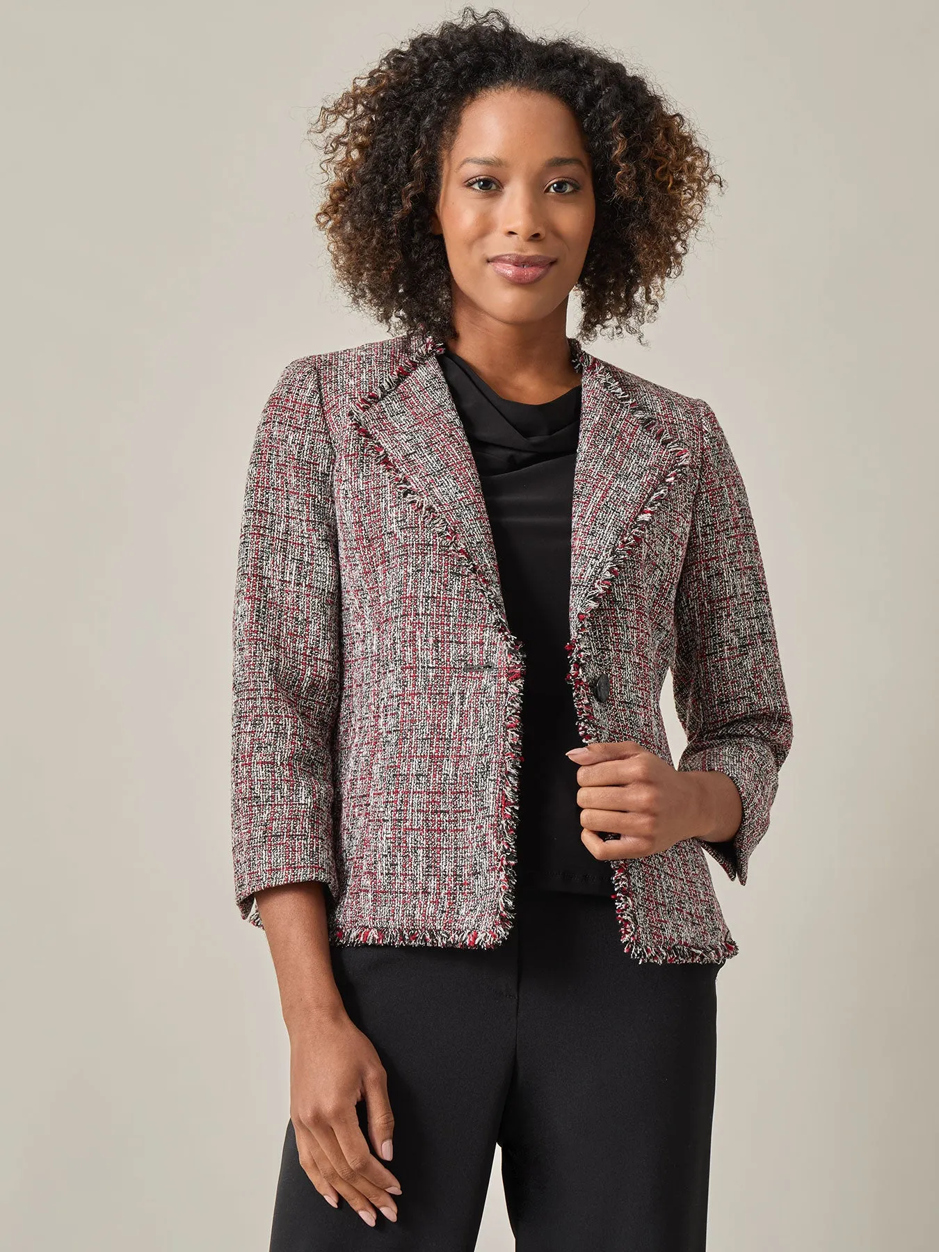 Petite Textured Tweed Jacket