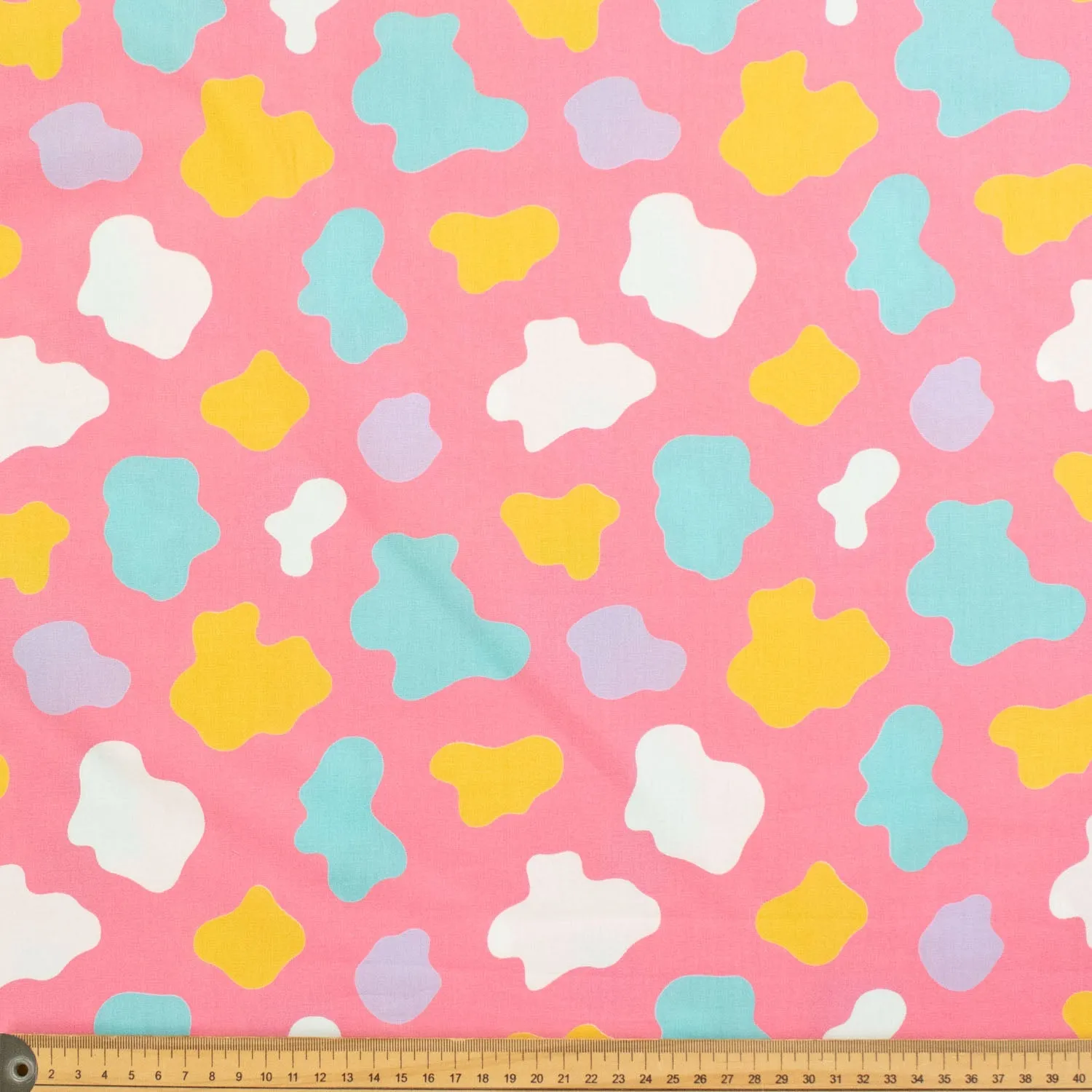 Pink Colourful Cow Cotton Print