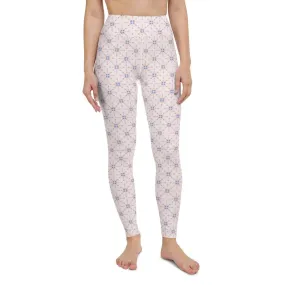 Pink Patterned Women's High-Waisted Yoga Pants