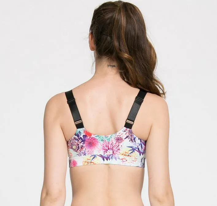 Print Colorful Flowers Sports Bra for Women