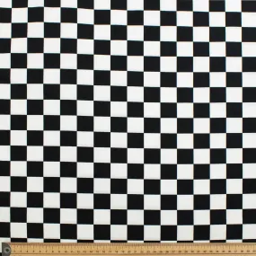 Racing Checkered Black & White Flag Cotton Print