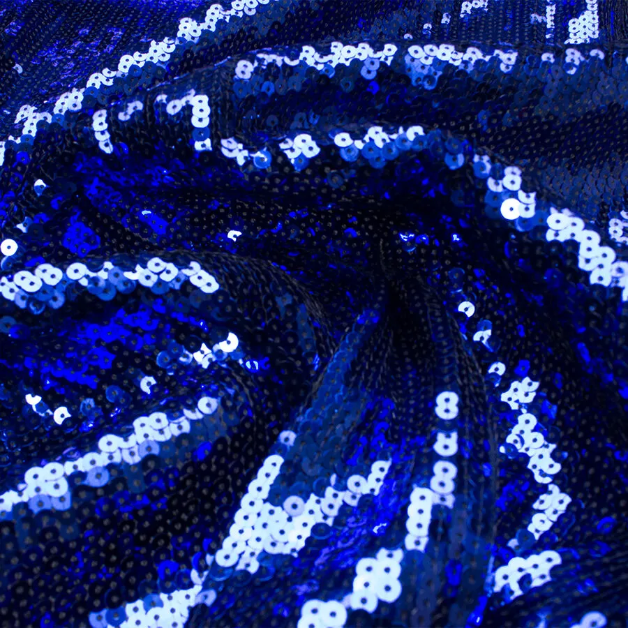 Royal Blue Sequinned Stretch Tulle (A 1.35m Piece)