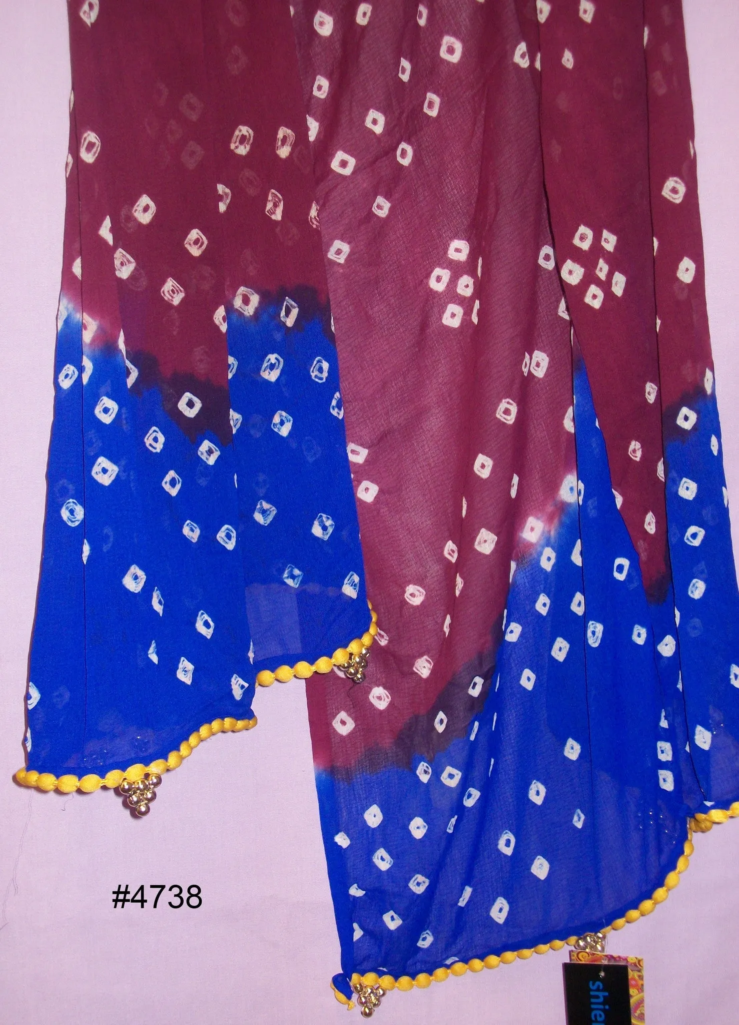 Scarf 4738 Georgette Tie Dye Dupatta Chunni Wrap Shawl Shieno Sarees