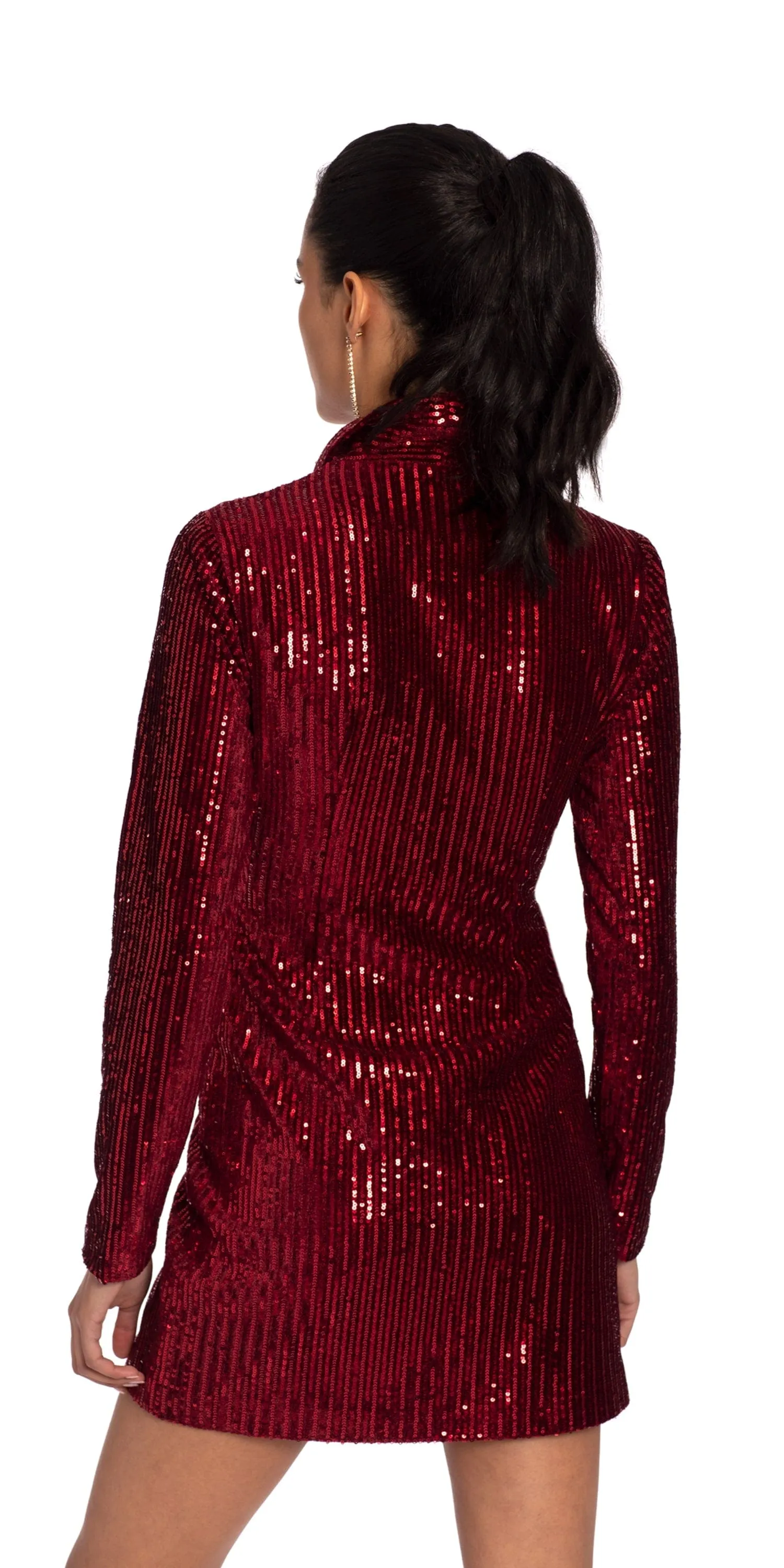 Sequin Long Sleeve Jacket Dress