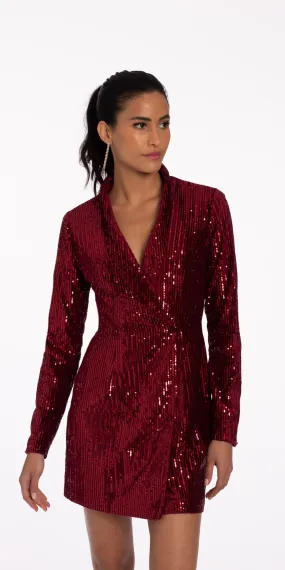 Sequin Long Sleeve Jacket Dress