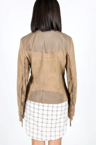 Soft Suede and Leather Fringe Jacket