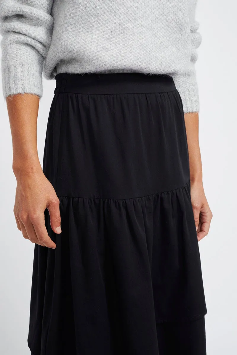 Staple - Zaria Ruffled Midi Skirt - Black