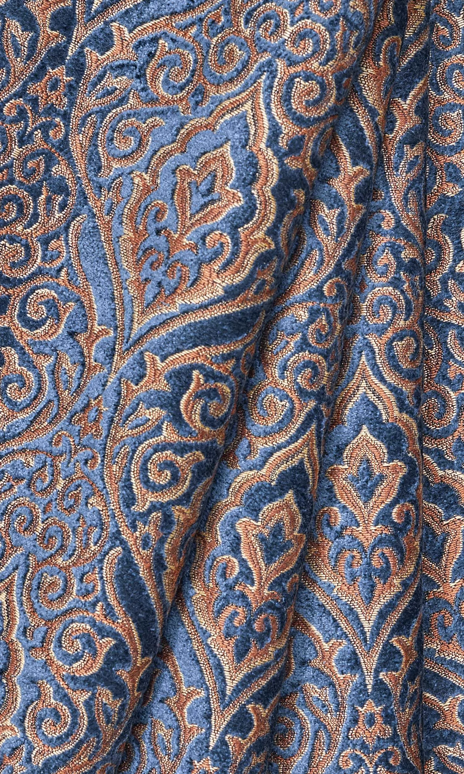 'Steel Tone' Fabric Sample (Beige/ Blue)