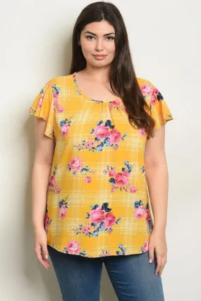 SUNSHINE FLORAL PATCH TOP