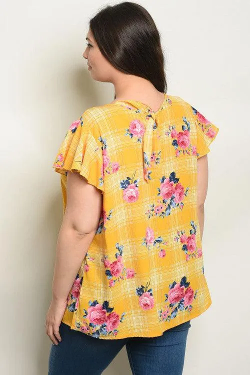 SUNSHINE FLORAL PATCH TOP