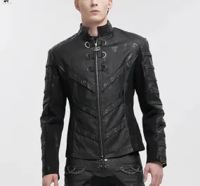 Vegan Leather Hand Painted Techwear Jacket