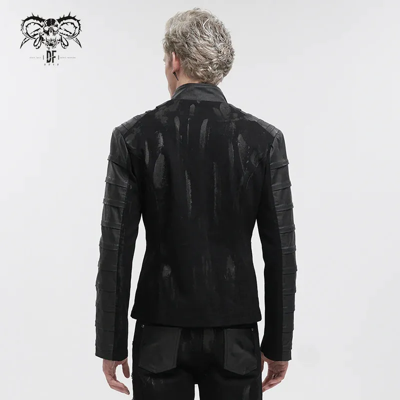Vegan Leather Hand Painted Techwear Jacket