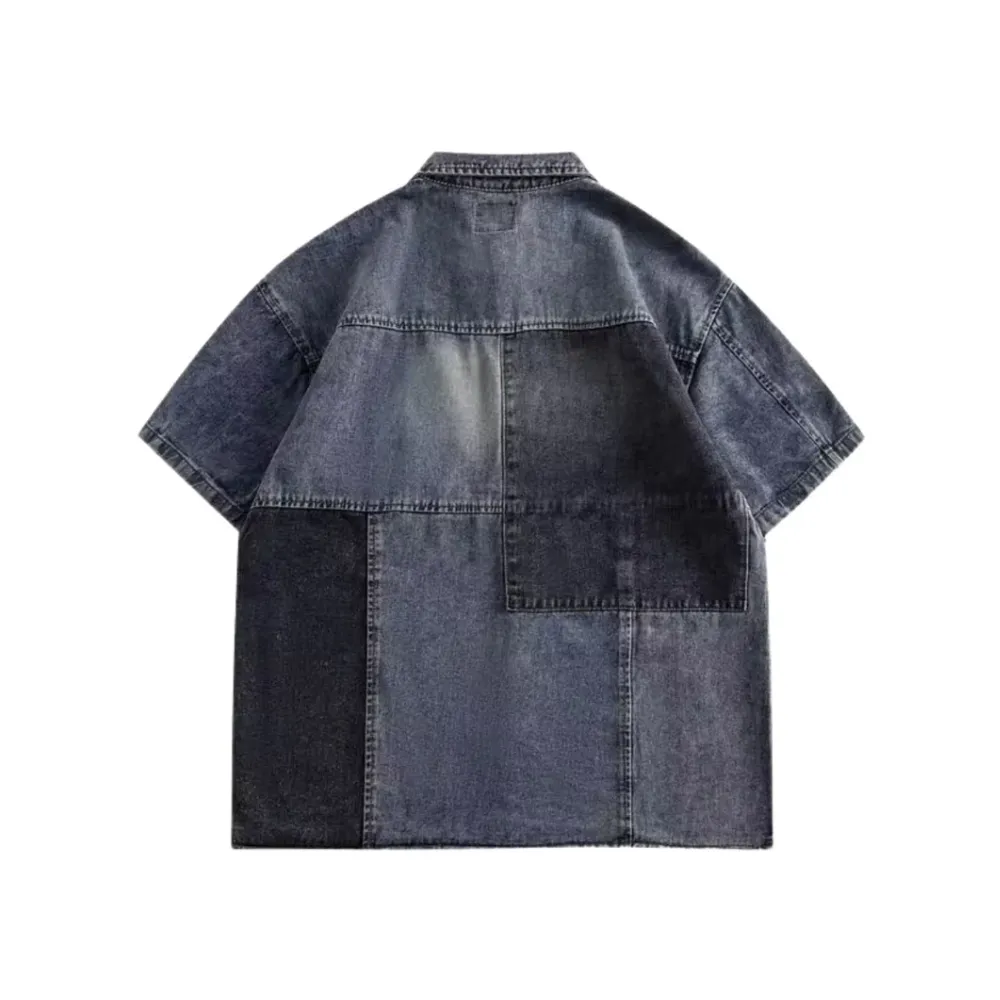 “Vintage Panel Denim Short Sleeve” Shirts