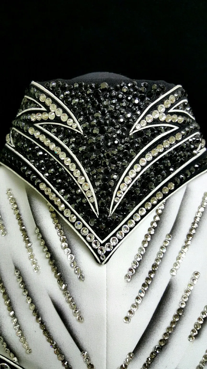 White and Black Western Pleasure Jacket, Ladies M, 1786A