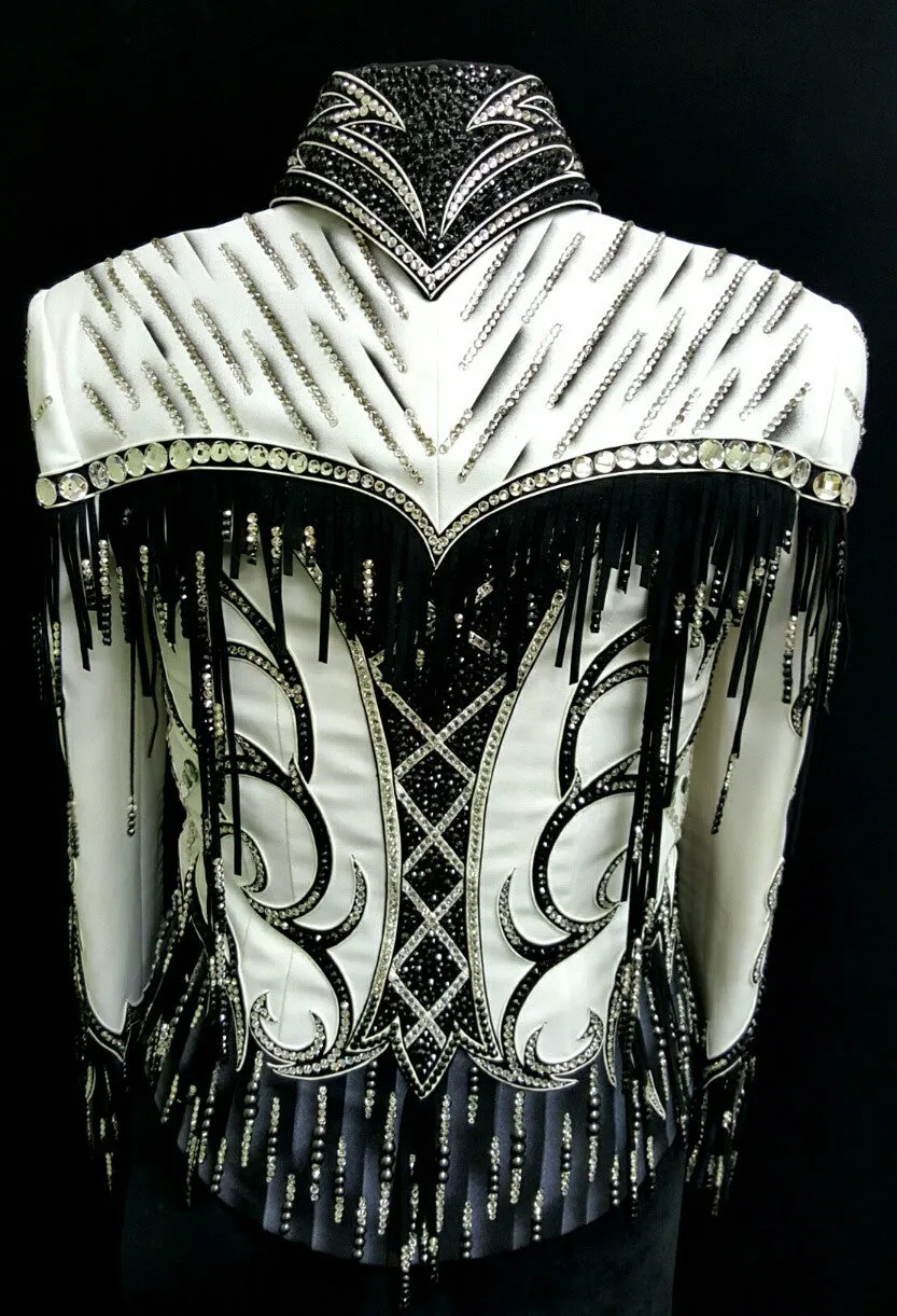 White and Black Western Pleasure Jacket, Ladies M, 1786A