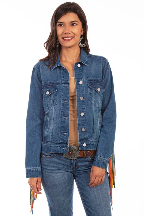 Women's Honey Creek Jacket Collection: Denim Serape Fringe